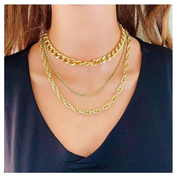 chains fashion vintage multi-layer thick chain stacking necklace for woman personality metal female punk jewelry gift, Silver
chains fashion vintage multi-layer thick chain stacking necklace for woman personality metal female punk jewelry gift, Silver