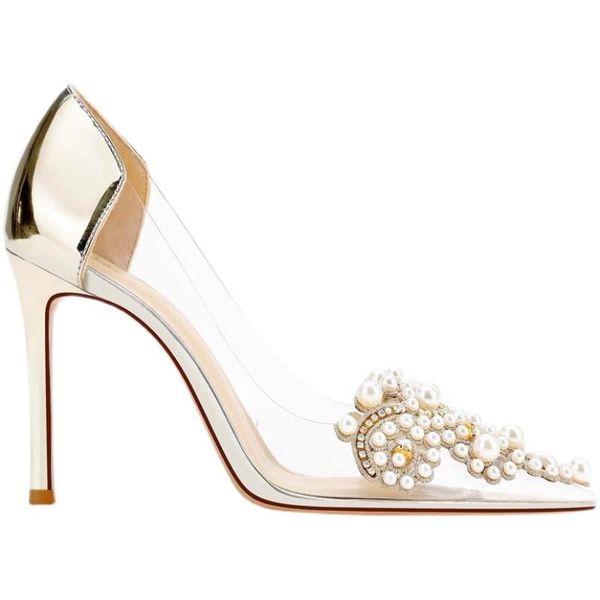 dress shoes crystal pearl embellished pvc patchwork pumps women transaprent stiletto heels wedding blingsilver gold banquet high heel, Black
dress shoes crystal pearl embellished pvc patchwork pumps women transaprent stiletto heels wedding blingsilver gold banquet high heel, Black