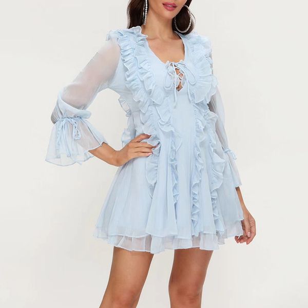 vgh patchwork ruffles dress for women cross bandage v neck mesh flare long sleeve high waist mini dresses female fashion clothes 210421, Black;gray
vgh patchwork ruffles dress for women cross bandage v neck mesh flare long sleeve high waist mini dresses female fashion clothes 210421, Black;gray