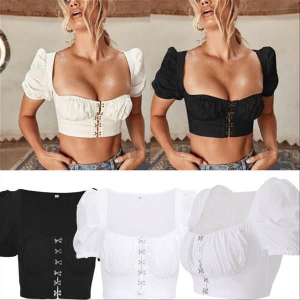 womens tank women square polyester neck crop ladies short sleeve vest summer casual woman clothes solid color, White
womens tank women square polyester neck crop ladies short sleeve vest summer casual woman clothes solid color, White