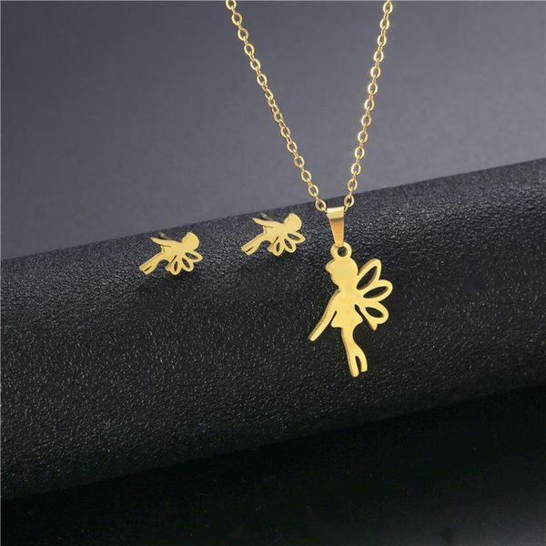 stainless steel flying wing fairy baby girl dragonfly angel pendant chain necklace sets choker for women collier femme jewelry necklaces, Silver
stainless steel flying wing fairy baby girl dragonfly angel pendant chain necklace sets choker for women collier femme jewelry necklaces, Silver