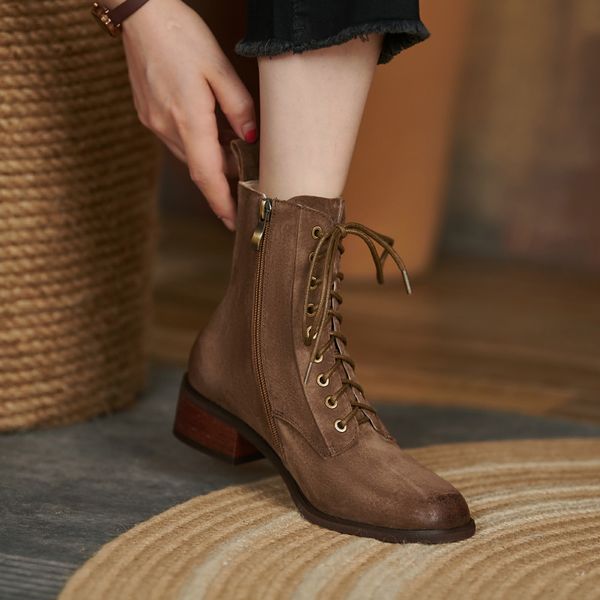 boots ins woman ankle leather boots 22-26cm waxed pigskin comfortable all-match vintage 3f7t, Black
boots ins woman ankle leather boots 22-26cm waxed pigskin comfortable all-match vintage 3f7t, Black