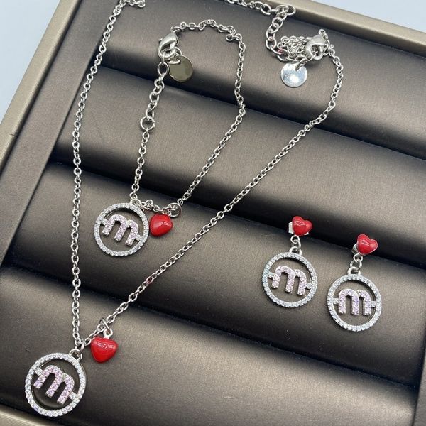 designer miu love heart m signature pink diamond simple versatile earrings necklace bracelet girl, Golden
designer miu love heart m signature pink diamond simple versatile earrings necklace bracelet girl, Golden