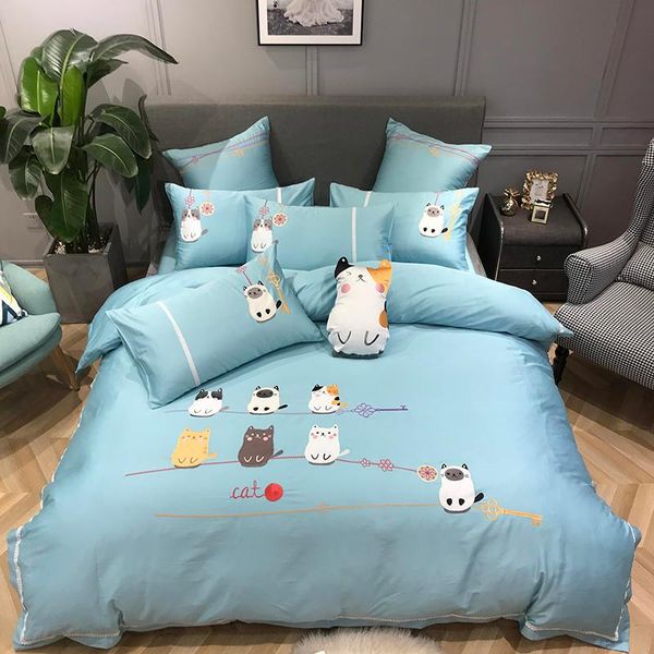 bedding sets king size cotton set blue cute cats cartoon bed duvet cover fitted sheet parrure de lit juego cama
bedding sets king size cotton set blue cute cats cartoon bed duvet cover fitted sheet parrure de lit juego cama