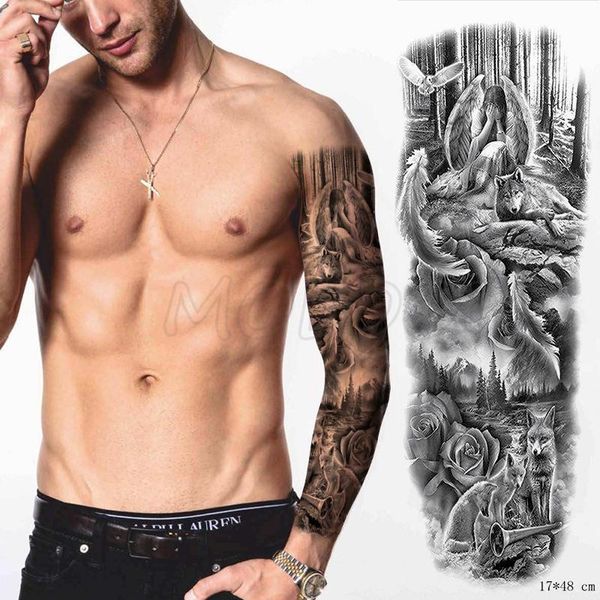 temporary tattoos full arm waterproof tattoo sticker angel feather forest wolf flower fake tatoo stickers flash tatto to man woman 02
temporary tattoos full arm waterproof tattoo sticker angel feather forest wolf flower fake tatoo stickers flash tatto to man woman 02