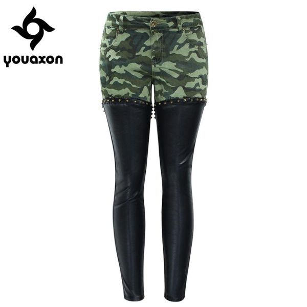 youaxon pu leather patchwork camouflage cropped ankle jeans women low waist stretchy denim pants skinny pencil woman women's, Blue
youaxon pu leather patchwork camouflage cropped ankle jeans women low waist stretchy denim pants skinny pencil woman women's, Blue