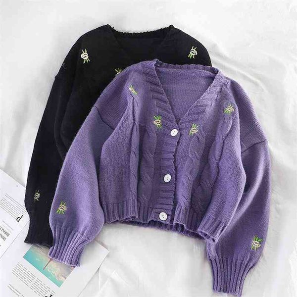 autumn winter sweater cardigan jacket embroidered women clothes long sleeve v neck women's knitwear 800e 210420, White;black
autumn winter sweater cardigan jacket embroidered women clothes long sleeve v neck women's knitwear 800e 210420, White;black