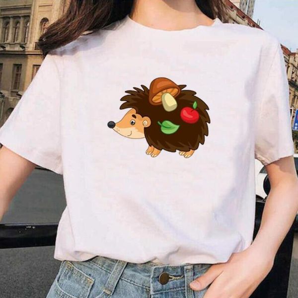 women's t-shirt fashion short sleeve casual t shirt women harajuku summer funny kawaii hedgehog print tee femme camiseta mujer, White
women's t-shirt fashion short sleeve casual t shirt women harajuku summer funny kawaii hedgehog print tee femme camiseta mujer, White
