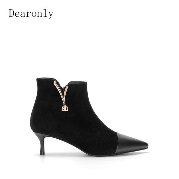 boots dearonly handmade pointed toe kitten heel women party shoes ankle, Black 
boots dearonly handmade pointed toe kitten heel women party shoes ankle, Black