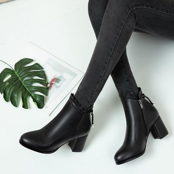 boots 2021 women ankle synthetic shoes platform square high heel winter big size 34-43, Black
boots 2021 women ankle synthetic shoes platform square high heel winter big size 34-43, Black