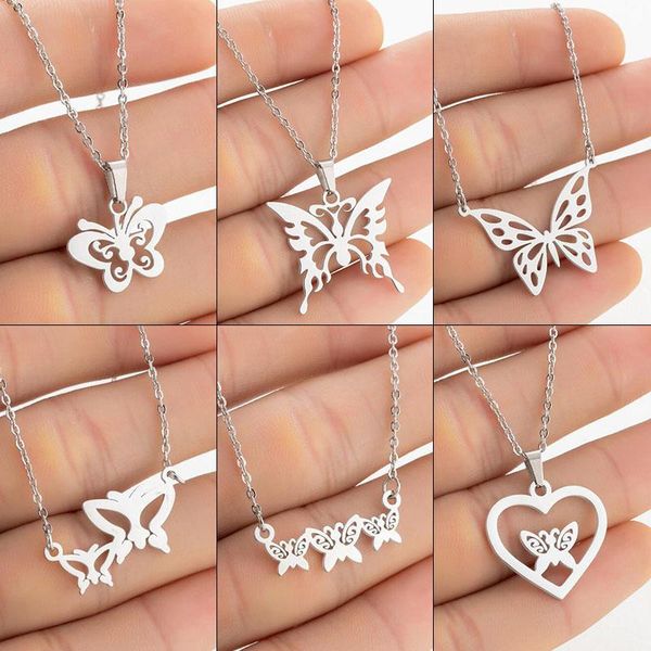 chains sinogaa pendants for women stainless steel sweet animal choker girls fashion jewelry collar 6 designs cute butterfly necklaces, Silver
chains sinogaa pendants for women stainless steel sweet animal choker girls fashion jewelry collar 6 designs cute butterfly necklaces, Silver
