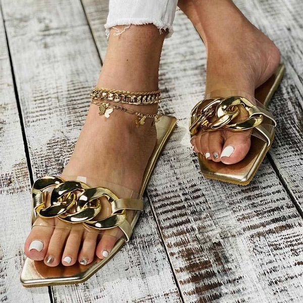 women's summer slippers ladies metal chain fashion flat casual shoes women beach slipper female footwear plus size 210908, Black
women's summer slippers ladies metal chain fashion flat casual shoes women beach slipper female footwear plus size 210908, Black
