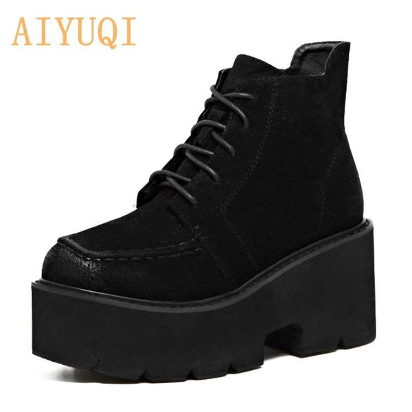 boots aiyuqi women shoes 2021 genuine leather suede thick-soled girl student lace-up platform thick heel, Black
boots aiyuqi women shoes 2021 genuine leather suede thick-soled girl student lace-up platform thick heel, Black
