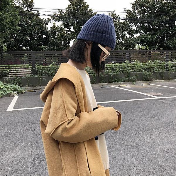 women's trench coats daily apparel female 2021 fashion casual long sleeve coat winter korean hooded woollen windbreaker for women yello, Tan;black
women's trench coats daily apparel female 2021 fashion casual long sleeve coat winter korean hooded woollen windbreaker for women yello, Tan;black