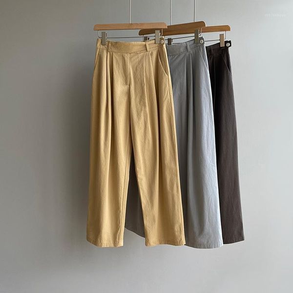 women's pants & capris wash cotton wide leg 2021 summer solid high waist straight loose blue khaki brown, Black;white
women's pants & capris wash cotton wide leg 2021 summer solid high waist straight loose blue khaki brown, Black;white