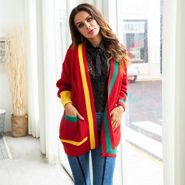 women's sweaters autumn winter christmas stitching color pocket loose cardigan women sweater coat long sleeve casual knitted sweate, White;black
women's sweaters autumn winter christmas stitching color pocket loose cardigan women sweater coat long sleeve casual knitted sweate, White;black