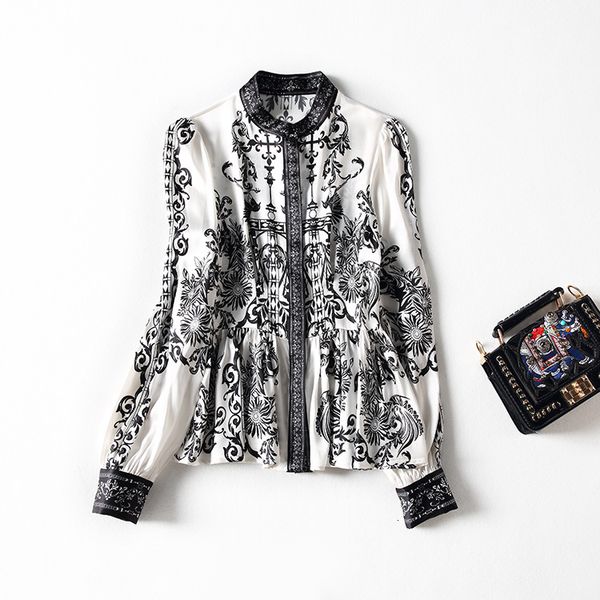 women's blouses & shirts european and american women's clothing spring long sleeves stand collar retro print fashion silk shirt z3, White
women's blouses & shirts european and american women's clothing spring long sleeves stand collar retro print fashion silk shirt z3, White