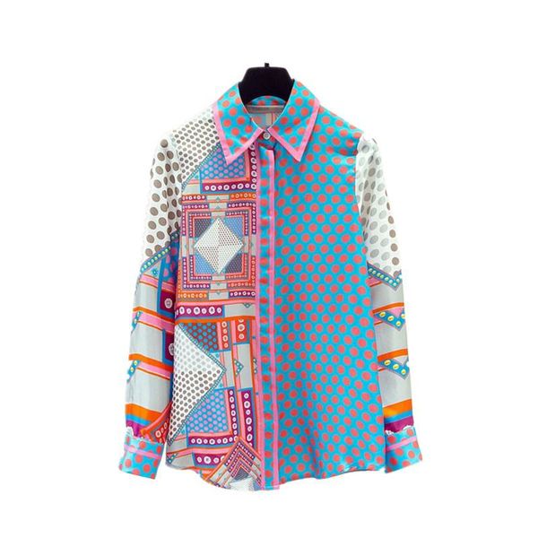 women's blouses & shirts blouse patchwork simulation silk shirt autumn female colorful korean niche polka dot long-sleeved blusa, White
women's blouses & shirts blouse patchwork simulation silk shirt autumn female colorful korean niche polka dot long-sleeved blusa, White