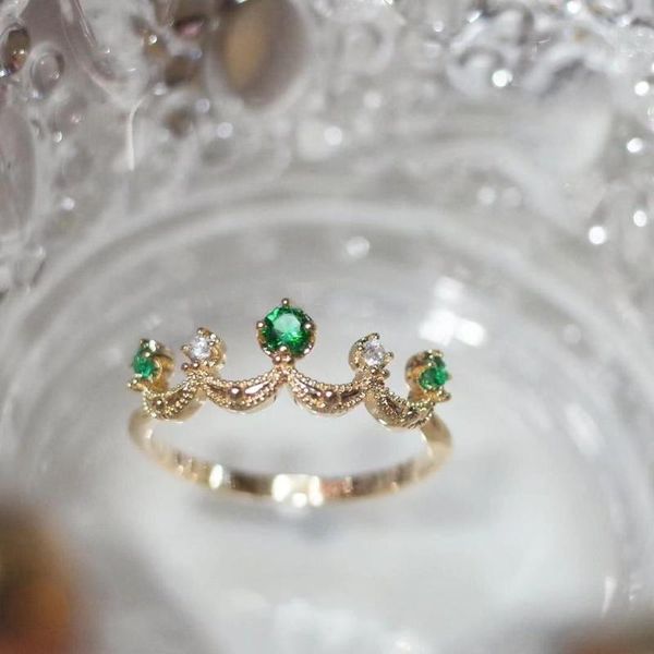 cluster rings original designer craftsmanship emerald crown sparkling opening adjustable ring retro light luxury charm ladies silver jewelry, Golden;silver
cluster rings original designer craftsmanship emerald crown sparkling opening adjustable ring retro light luxury charm ladies silver jewelry, Golden;silver