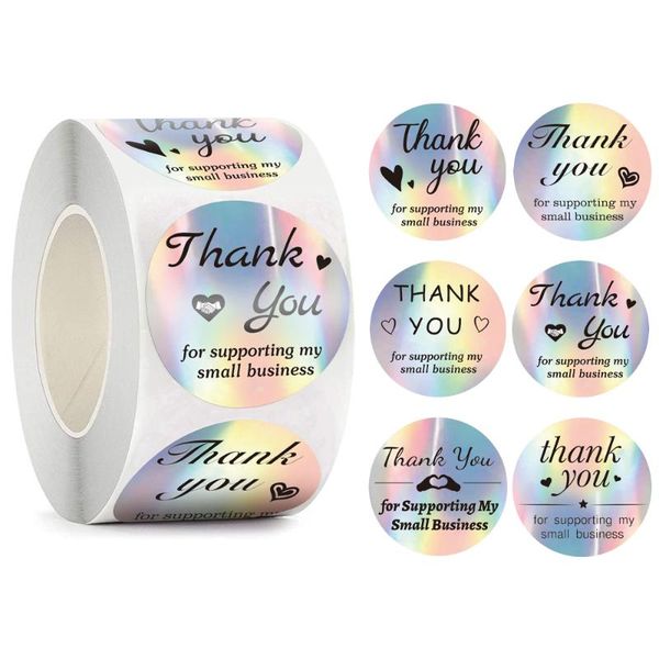 gift wrap thank you rainbow holo sticker 500pcs/roll scrapbook sealing labels for envelope boxes card decoration tags
gift wrap thank you rainbow holo sticker 500pcs/roll scrapbook sealing labels for envelope boxes card decoration tags