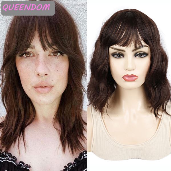 brown wave short bob wigs natural wave synthetic pink wig with bangs heat resistant medium length lolita cosplay wig for women, Black
brown wave short bob wigs natural wave synthetic pink wig with bangs heat resistant medium length lolita cosplay wig for women, Black