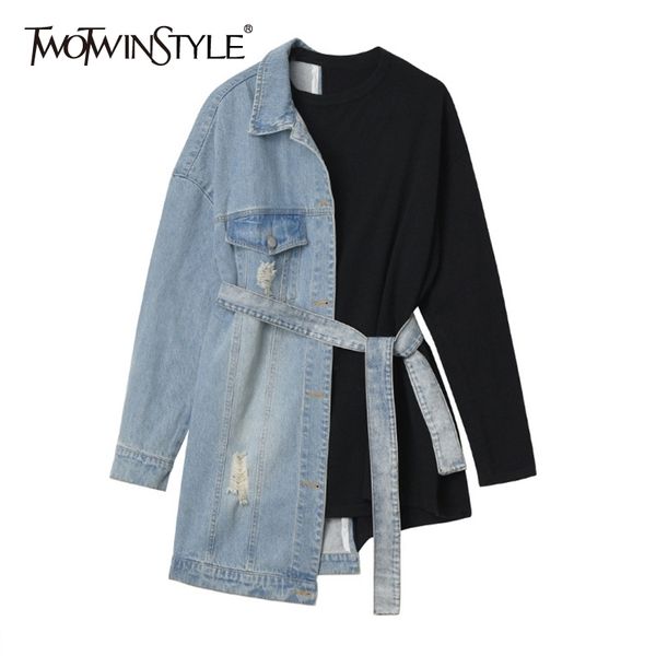 hit color casual jacket for women lapel long sleeve lace up patchwork denim korean jackets female fashion 210524, White
hit color casual jacket for women lapel long sleeve lace up patchwork denim korean jackets female fashion 210524, White
