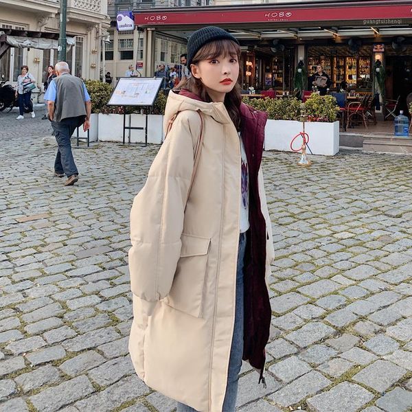 women's down & parkas 2021 women winter korean slim solid hooded loose cotton-padded jacket lady fashion outwear coats warm thick long, Black
women's down & parkas 2021 women winter korean slim solid hooded loose cotton-padded jacket lady fashion outwear coats warm thick long, Black