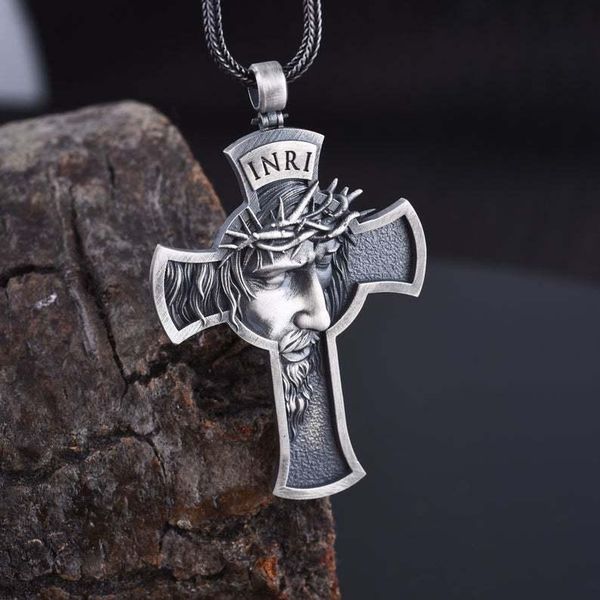 crown of thorns jesus cross necklace men's and women's european american christian punk classic chain pendant chains, Silver
crown of thorns jesus cross necklace men's and women's european american christian punk classic chain pendant chains, Silver