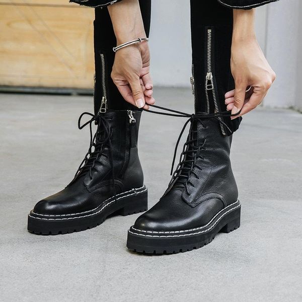 brand female women ankle boots genuine leather chunky med heels black red lace up shoes woman rome short size 34-39
brand female women ankle boots genuine leather chunky med heels black red lace up shoes woman rome short size 34-39