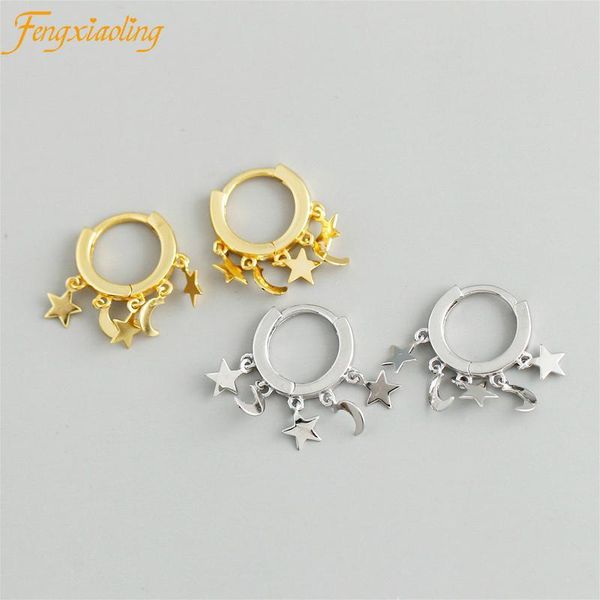 hoop & huggie genuine 100% 925 sterling silver golden creative star moon vintage earrings party wedding earing fine jewelry 2021, Golden;silver
hoop & huggie genuine 100% 925 sterling silver golden creative star moon vintage earrings party wedding earing fine jewelry 2021, Golden;silver