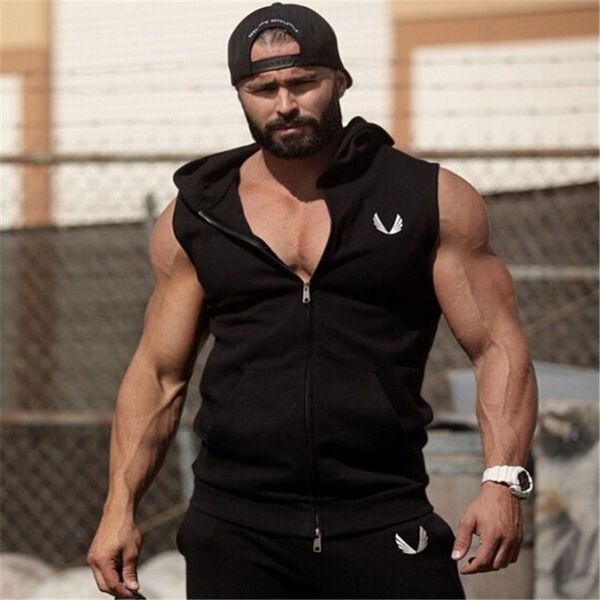 men' tank new brand stretchy sleeveless shirt casual fashion hooded gyms men bodybuilding fitness wholesale clothing dae, White;black
men' tank new brand stretchy sleeveless shirt casual fashion hooded gyms men bodybuilding fitness wholesale clothing dae, White;black