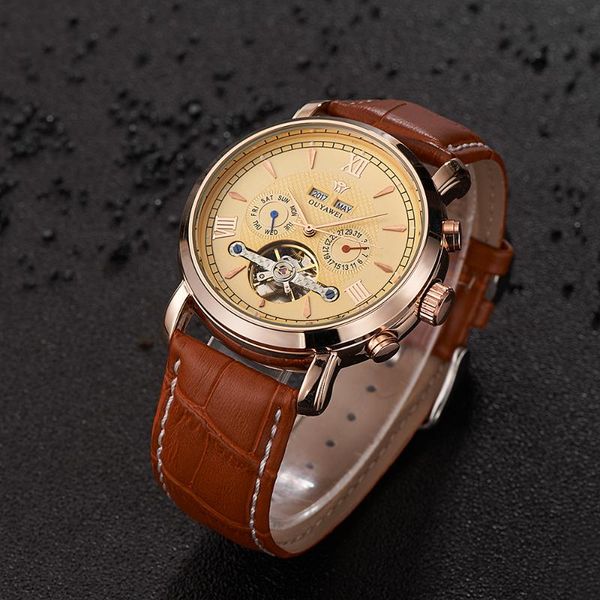 arrival oyw leather band mechanical watch men male waterproof wristwatches fashion relogio orologio uomo, Slivery;brown
arrival oyw leather band mechanical watch men male waterproof wristwatches fashion relogio orologio uomo, Slivery;brown