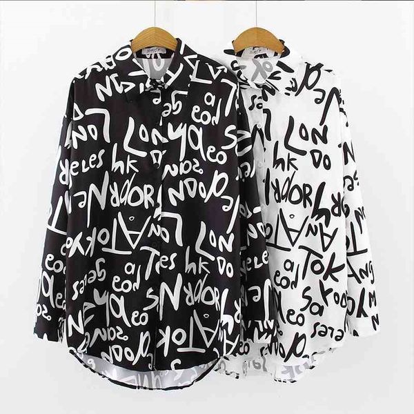 spring autumn long sleeve women blouses graffiti letter printing blouse fashion casual loose shirts blusas mujer 210410, White
spring autumn long sleeve women blouses graffiti letter printing blouse fashion casual loose shirts blusas mujer 210410, White