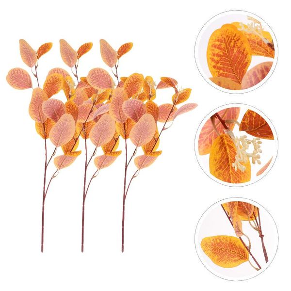 decorative flowers & wreaths 3pcs leaves faux foliage plants fake branches for table decor
decorative flowers & wreaths 3pcs leaves faux foliage plants fake branches for table decor