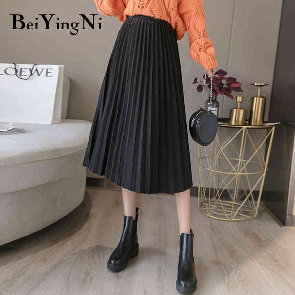 beiyingni vintage midi pleated skirt women solid color high waist korean casual fashion black skirts womens elegant faldas mujer 210416
beiyingni vintage midi pleated skirt women solid color high waist korean casual fashion black skirts womens elegant faldas mujer 210416
