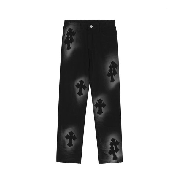 crosin cross jet printing jeans men's dark style slim straight capris street fashion brand casual pants, Black
crosin cross jet printing jeans men's dark style slim straight capris street fashion brand casual pants, Black