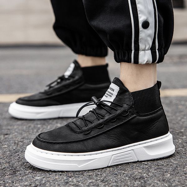 trendy spring new sports casual men's korean version versatile youth board shoes trend high martin boots, Black
trendy spring new sports casual men's korean version versatile youth board shoes trend high martin boots, Black