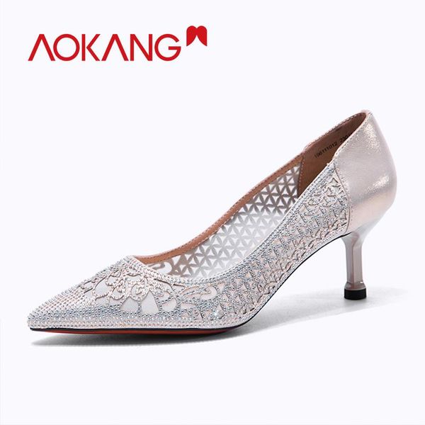 aokang summer autumn high heels pumps woman genuine leather shoes pointed toe thick women dress, Black
aokang summer autumn high heels pumps woman genuine leather shoes pointed toe thick women dress, Black