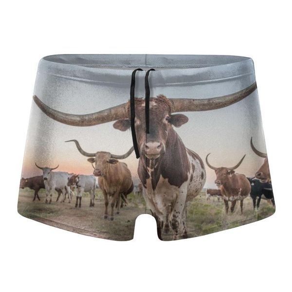 men's shorts cow mens swim trunk swimwear bathing suit brief square leg board short, White;black 
men's shorts cow mens swim trunk swimwear bathing suit brief square leg board short, White;black