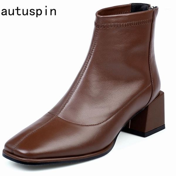 boots autuspin genuine leather women ankle fashion square toe shoes for ladies working party dress heels woman concise booties1, Black
boots autuspin genuine leather women ankle fashion square toe shoes for ladies working party dress heels woman concise booties1, Black