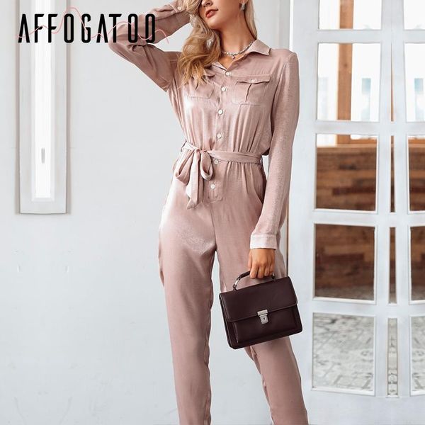 women's jumpsuits & rompers affogatoo elegant satin long sleeve casual sash button overalls playsuit high waist winter jumpsuit women 2, Black;white
women's jumpsuits & rompers affogatoo elegant satin long sleeve casual sash button overalls playsuit high waist winter jumpsuit women 2, Black;white