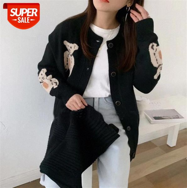 li zhiqi korean version of loose round neck bear jacquard contrast color knitted cardigan sweater jacket female 110109 #7j2f, Black;gray
li zhiqi korean version of loose round neck bear jacquard contrast color knitted cardigan sweater jacket female 110109 #7j2f, Black;gray