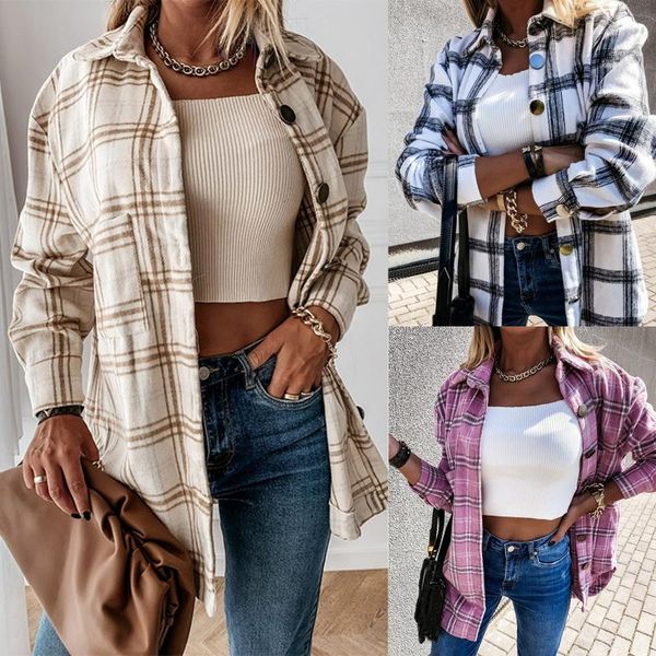 women's jackets checked shirt jacket female retro spring autumn 2021 korean version loose streetwear vintage turn down overcoat t5, Black;brown
women's jackets checked shirt jacket female retro spring autumn 2021 korean version loose streetwear vintage turn down overcoat t5, Black;brown