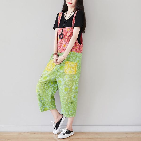women's jumpsuits & rompers johnature 2021 summer fashion retro patchwork print plus size loose leisure all-match women ankle-length, Black;white
women's jumpsuits & rompers johnature 2021 summer fashion retro patchwork print plus size loose leisure all-match women ankle-length, Black;white