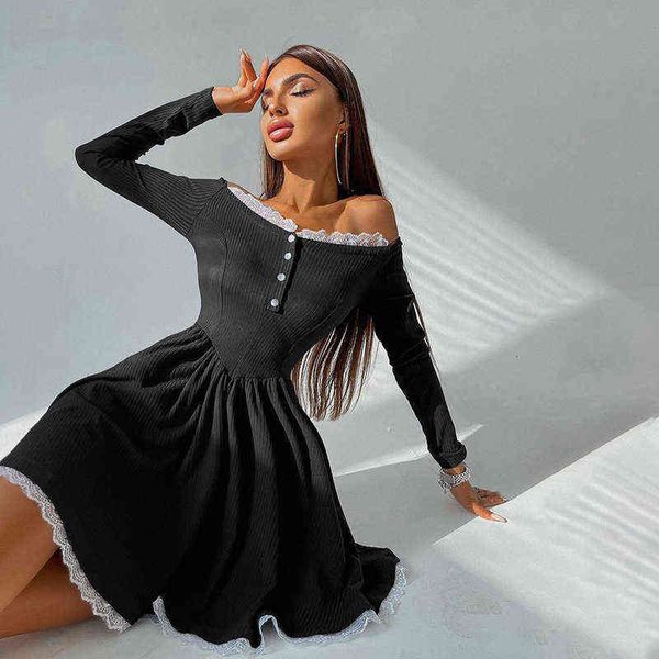 woman's dress ins style 2022 autumn women's fashion long sleeve one-line collar single breasted slim dress, Black;gray
woman's dress ins style 2022 autumn women's fashion long sleeve one-line collar single breasted slim dress, Black;gray
