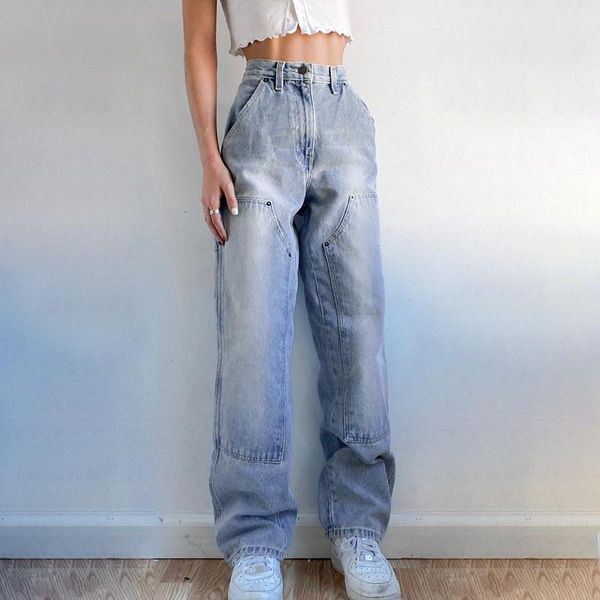 women's jeans autumn fashion streetwear safari style bleached patchwork high waist woman casual cargo denim pants girl straight, Blue
women's jeans autumn fashion streetwear safari style bleached patchwork high waist woman casual cargo denim pants girl straight, Blue
