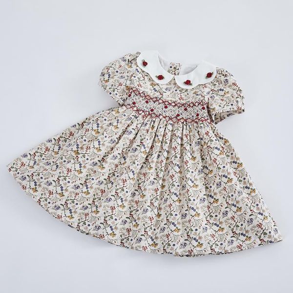 girl's dresses short sleeve vintage smocked 2021 summer for baby kids girl smock floral princess dress toddler children cotton clothes, Red;yellow
girl's dresses short sleeve vintage smocked 2021 summer for baby kids girl smock floral princess dress toddler children cotton clothes, Red;yellow