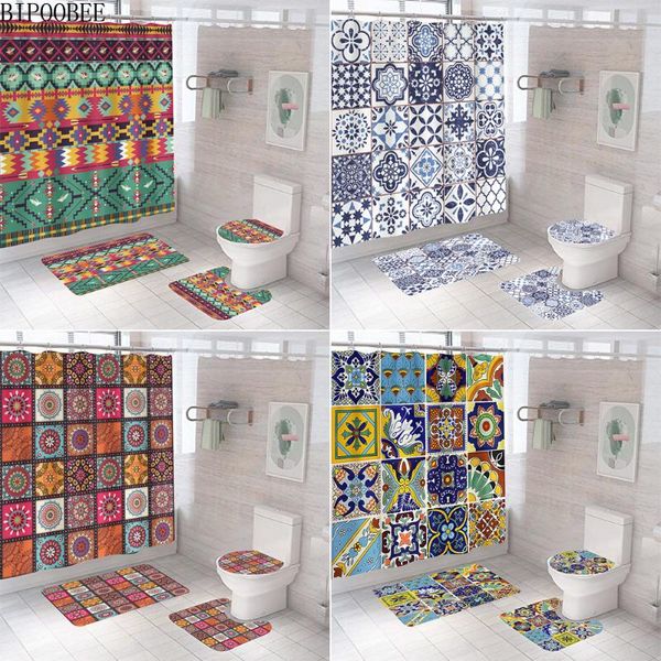 bohemian shower curtain waterproof fabric bathroomo curtains lattice pedestal carpet lid toilet cover non-slip mat bath rugs
bohemian shower curtain waterproof fabric bathroomo curtains lattice pedestal carpet lid toilet cover non-slip mat bath rugs