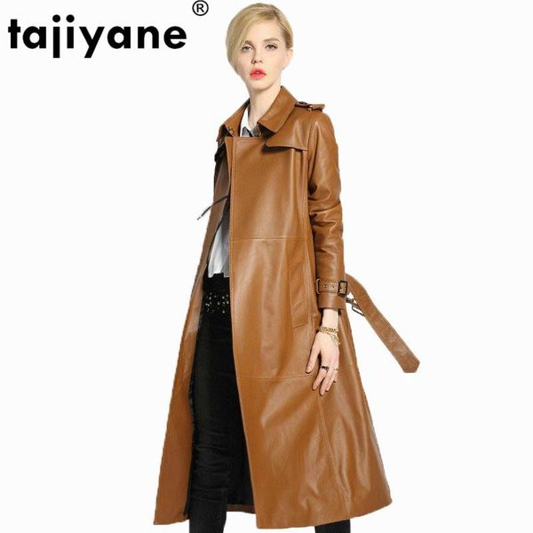 women's leather & faux jacket genuine women clothes spring autumn trench coat windbreaker korean elegant slim long sheepskin zt526, Black
women's leather & faux jacket genuine women clothes spring autumn trench coat windbreaker korean elegant slim long sheepskin zt526, Black