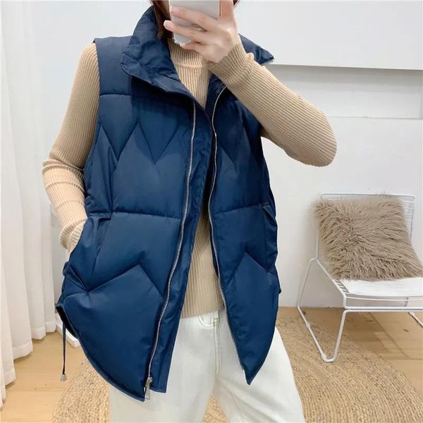 women's vests down cotton vest coat 2021 winter korean style loose sleeveless gilet jacket female clothing zipper warm balck waistcoat, Black;white
women's vests down cotton vest coat 2021 winter korean style loose sleeveless gilet jacket female clothing zipper warm balck waistcoat, Black;white